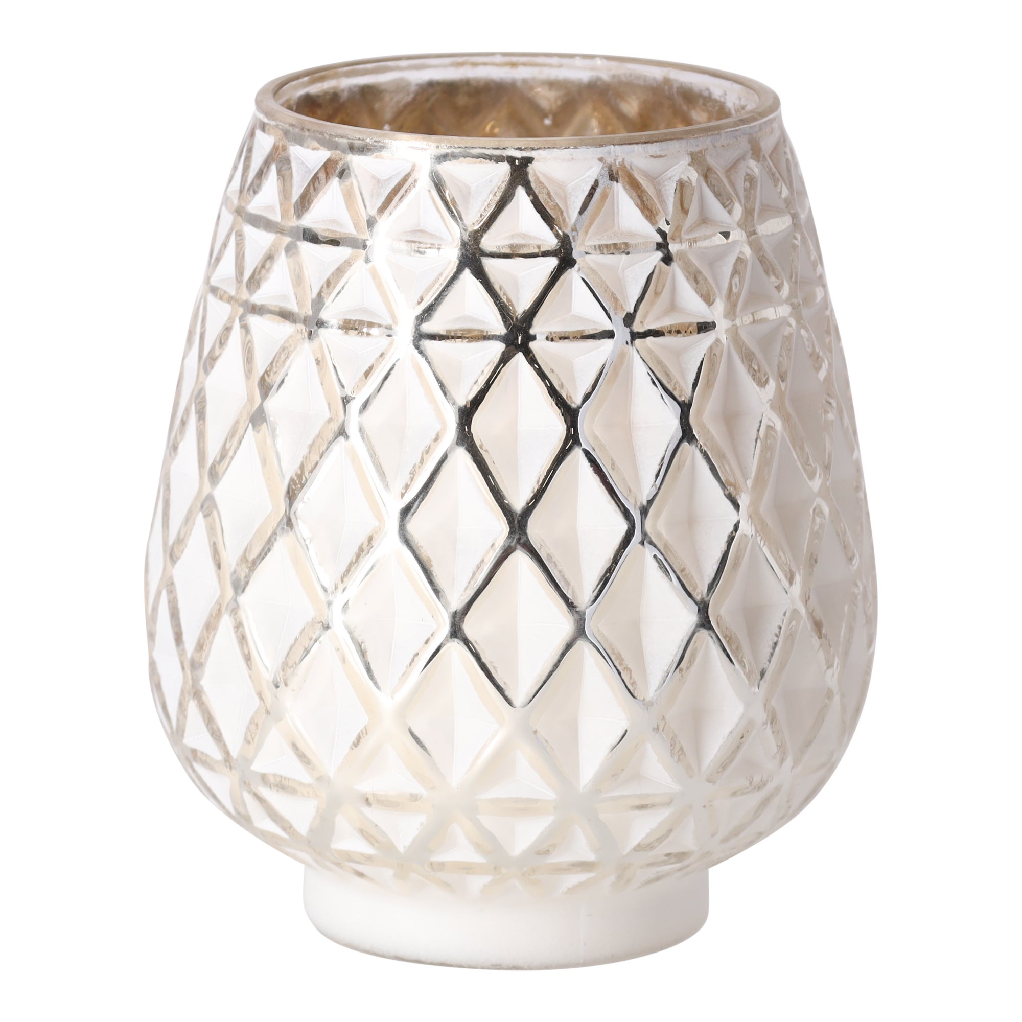 Theelichthouder glas wit 13 x 15 cm Theelichthouder glas wit 13 x 15 cm