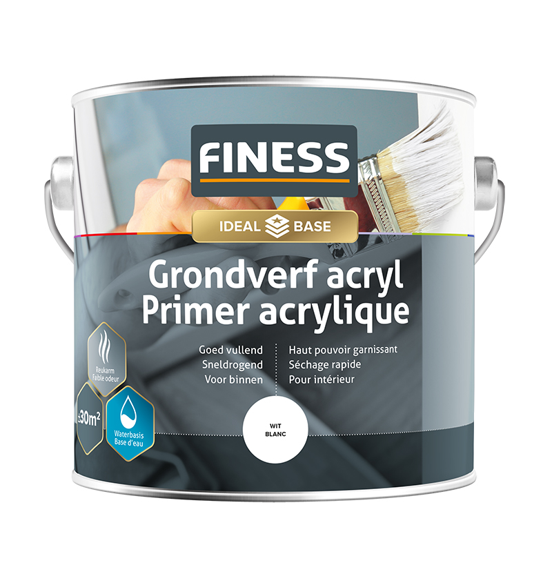 Finess grondverf acryl 2.5L | wit | Finess