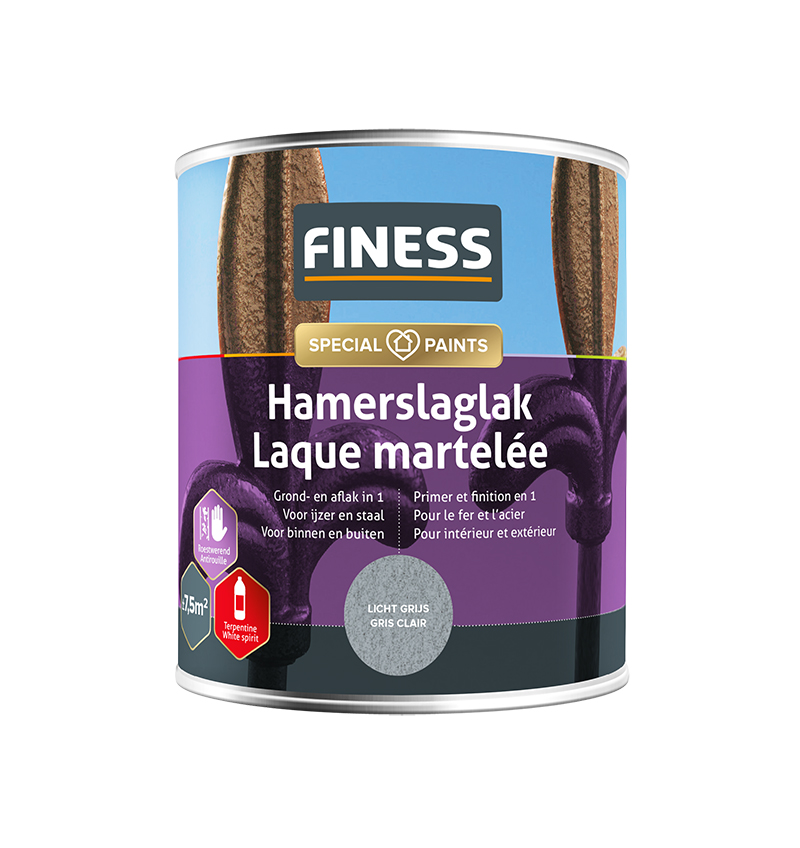 Finess Hamerslag 750ml | lichtgrijs | RAL 1486 | Finess