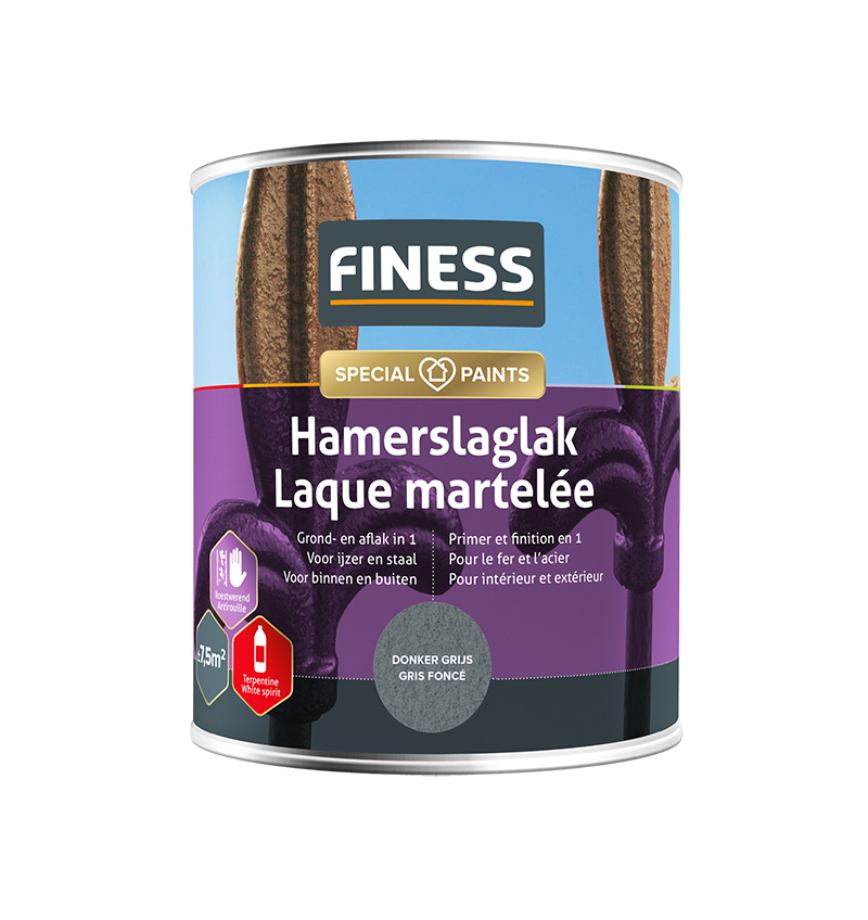 Finess Hamerslag 750ml | donkergrijs | RAL 1485 | Finess