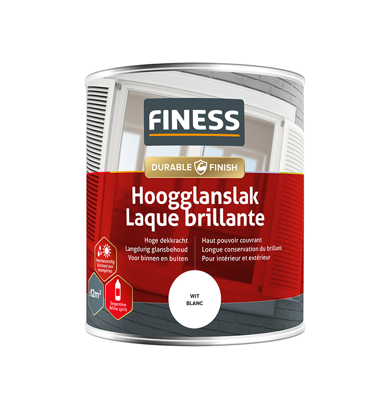 Finess Hoogglans  750ml | wit | RAL 1410 | Finess