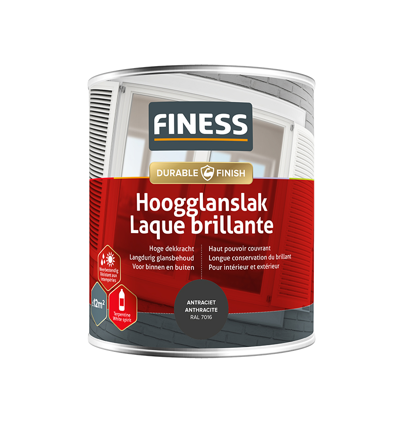 Finess Hoogglans 750ml | antraciet 14203 | hoogglans | Finess 
