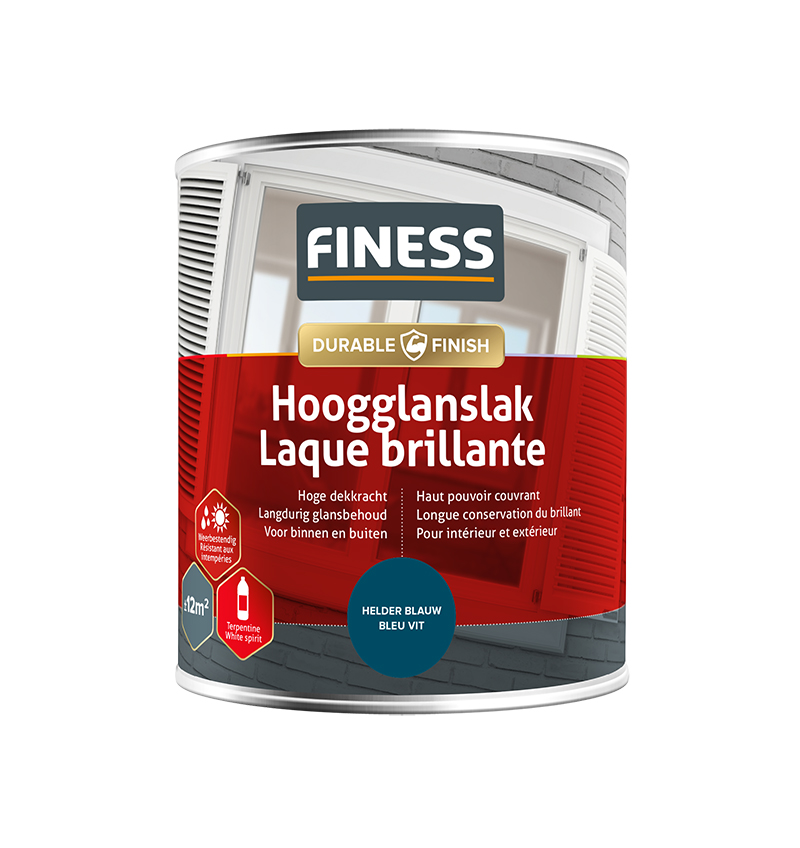 Finess Hoogglans 750ml | helder blauw | RAL 1429 | Hoogglans | Finess