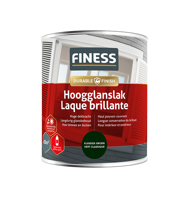 Finess Hoogglans 750ml | klassiek groen | RAL 1427 | hoogglans | Finess