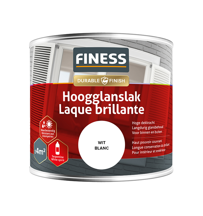 Finess Hoogglans  250ml | wit | RAL 1410 | hoogglans | Finess