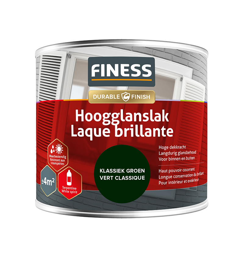 Finess Hoogglans 250ml | klassiek groen | RAL 1427 | hoogglans | Finess
