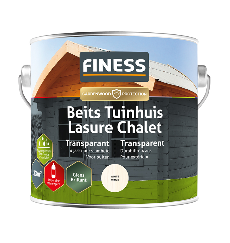 Finess Tuinbeits 2.5L | white wash | transparant | Finess