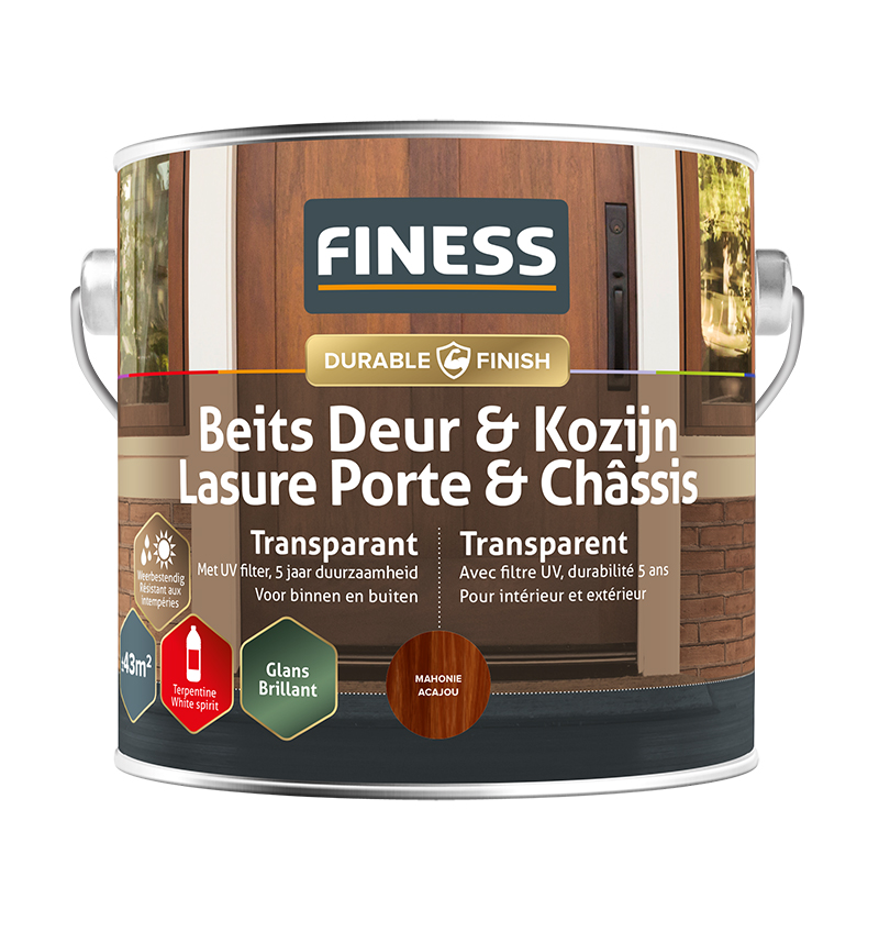 Finess UV beits 2.5L | mahonie | transparant | Finess