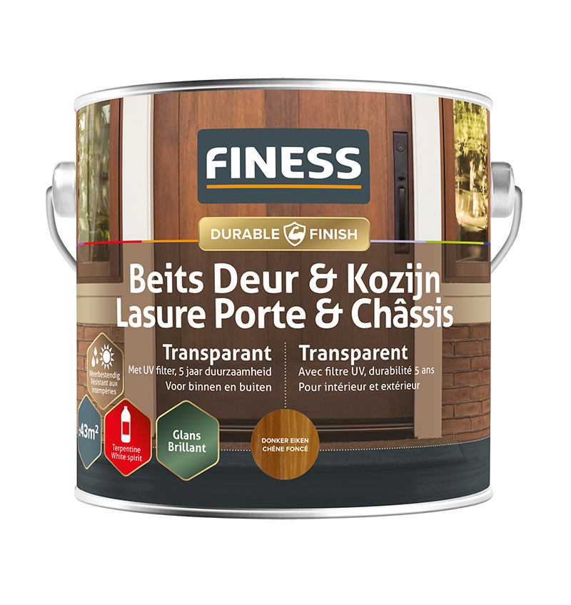 Finess UV beits 2.5L | donker eiken | transparant | Finess
