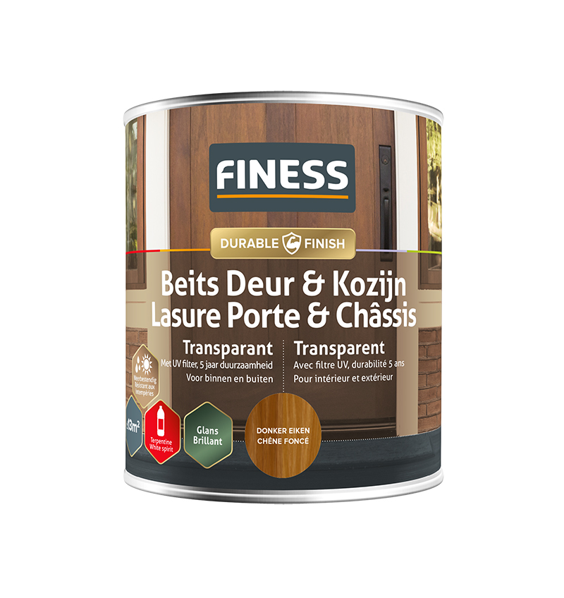 Finess UV beits 750ml | donker eiken | transparant | Finess