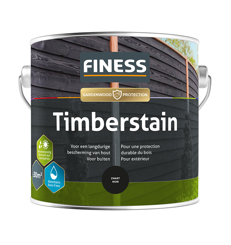 Finess Timberstain 2.5L | zwart | Finess