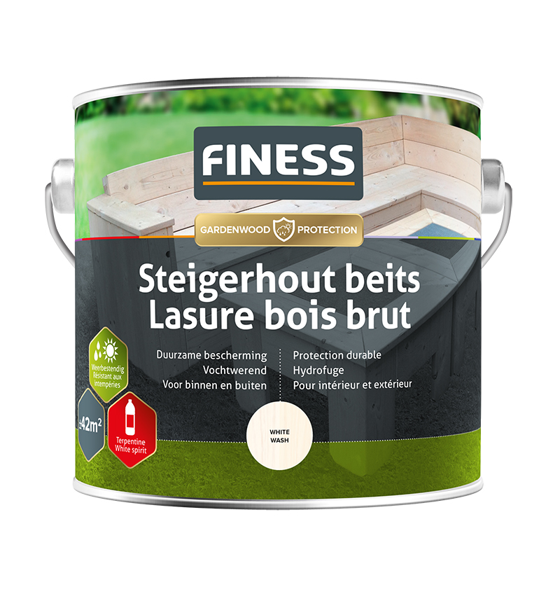 Finess Steigerhoutbeits 2.5L | whitewash | steigerhoutbeits | Finess