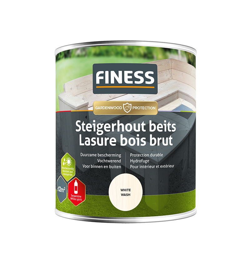 Finess Steigerhoutbeits 750ml | whitewash | steigerhoutbeits | Finess