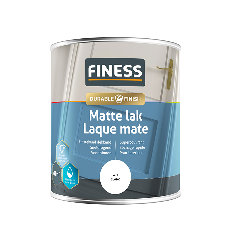Finess Matte lak 750ml | wit 1410 | mat | waterbasis | Finess