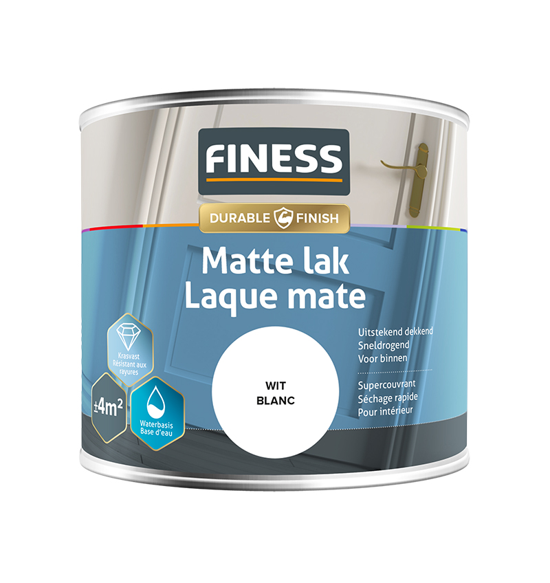 Finess Matte lak 250ml | wit 1410 | mat | waterbasis | Finess