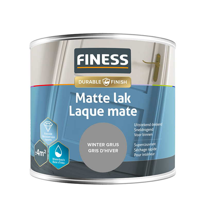 Finess Matte lak 250ml | warm grijs 14290 | mat | waterbasis | Finess