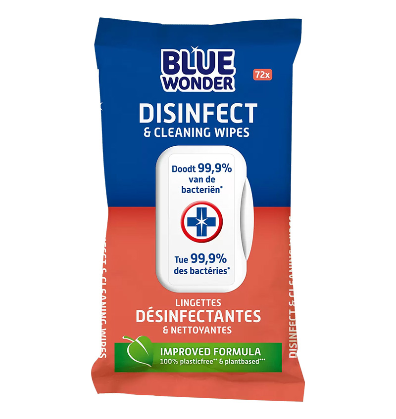 Disinfect & Clean wipes  Blue Wonder | 72 Stuks