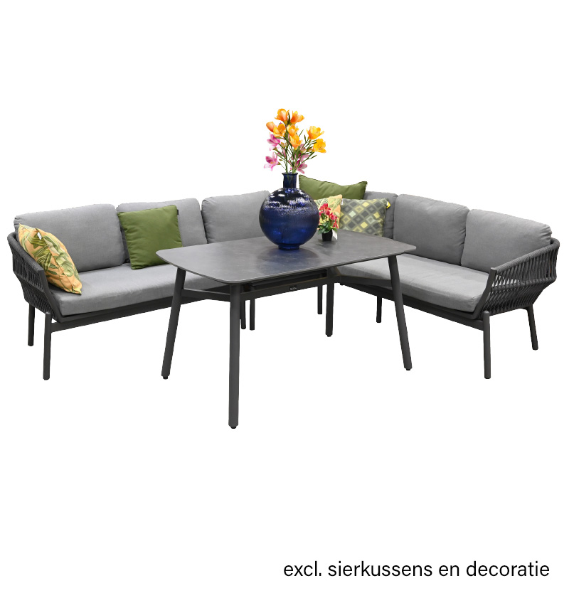 Loungeset Lariana | antraciet | incl. kussens